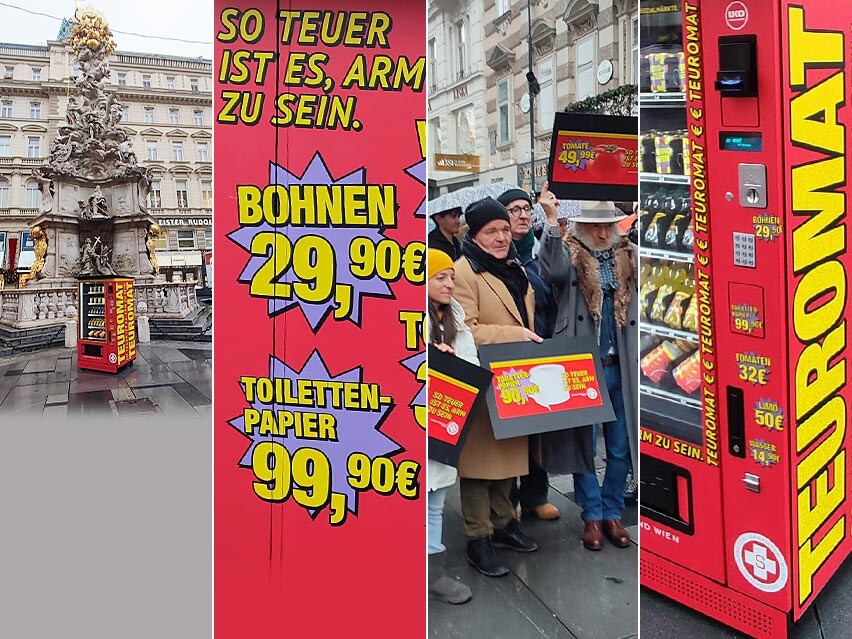 Teuromat - "Überlebensmittel"-Automat am Wiener Graben
